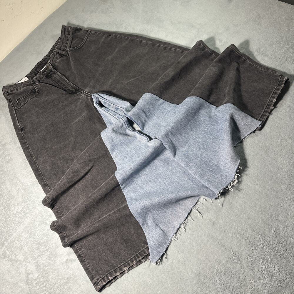 Y2K 2000s Custom Beyond Baggy Jeans Womens 28x24 Raw Hems Hamilton Loose Goth